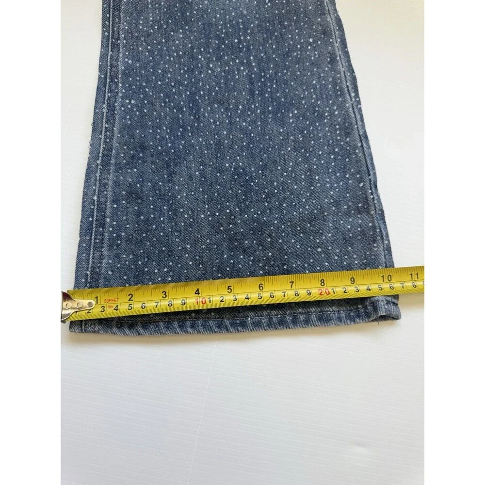 Tractr Girls Size 2 Wide Leg Jeans Blue Rhinestone Studded Denim Pants